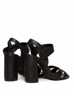 Sandale dama Trapeze Block Black Piele Naturala - The5thelement.ro