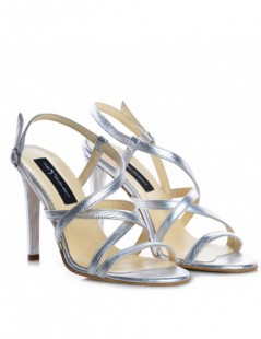 Sandale dama piele naturala Eden High Heels Silver - The5thelement.ro