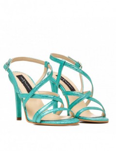 Sandale dama piele naturala Eden High Heels Turquoise - The5thelement.ro