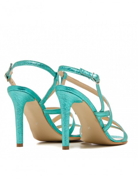 Sandale dama Eden High Heels Turquoise Piele Naturala - The5thelement.ro