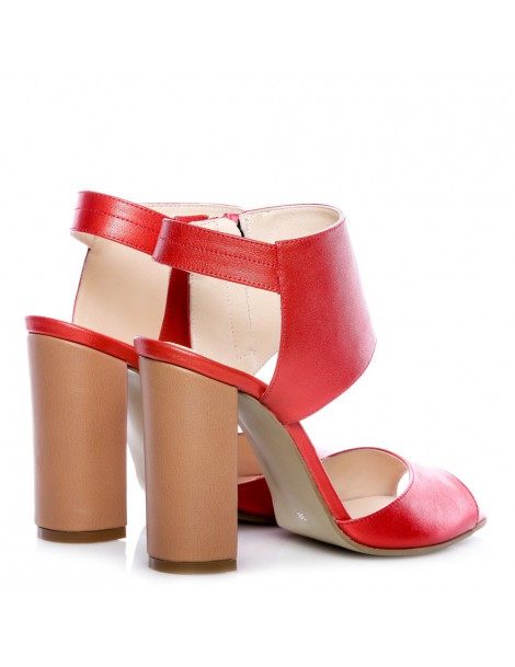 Sandale dama Titanium Red Piele Naturala - The5thelement.ro
