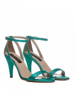 Sandale dama piele naturala Simple Turquoise Sparkle - The5thelement.ro