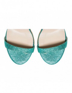 Sandale dama piele naturala Simple Turquoise Sparkle - The5thelement.ro