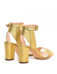 Sandale piele toc gros Dream Gold - The5thelement.ro