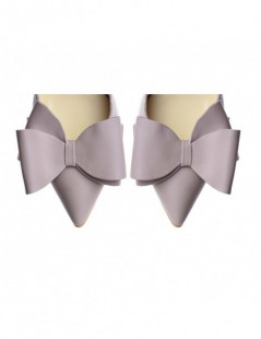 Pantofi stiletto piele naturala Lila cu funda - The5thelement.ro