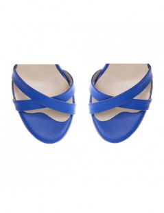 Sandale piele toc gros Rome Blue - The5thelement.ro