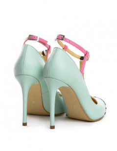 Pantofi stiletto piele naturala Menta T-Bar - The5thelement.ro