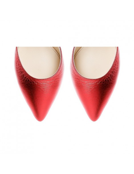 Pantofi Stiletto Piele Naturala Royal Red - The5thelement.ro