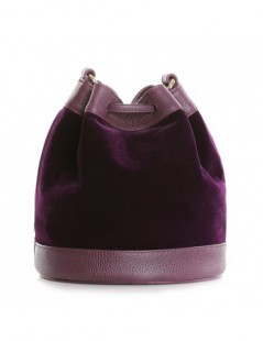 Geanta Piele Naturala Dama Purple Mini Bucket - The5thelement.ro