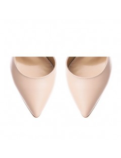 Pantofi Stiletto Piele Naturala Nude Glitter Cut - The5thelement.ro