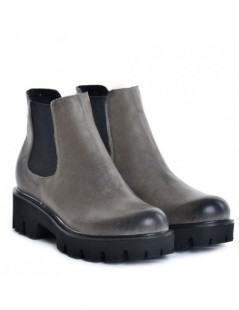 Ghete dama Ankle Boots Grey Piele Naturala - The5thelement.ro
