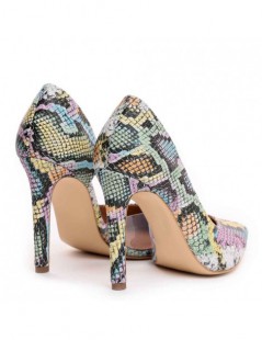Pantofi stiletto piele naturala Multicolor Leila - The5thelement.ro