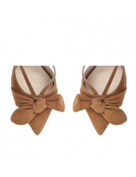 Pantofi Stiletto Piele Naturala camel Sasha - The5thelement.ro