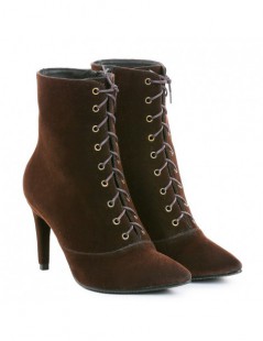 Botine dama Lace-Up Brown Piele Naturala - The5thelement.ro