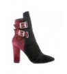 Ghete dama Piele Naturala Black Burgundy Rock the City