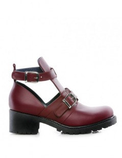 Ghete dama Cut Out Marsala Piele Naturala - The5thelement.ro