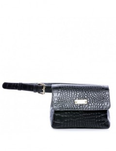Geanta Piele Naturala Dama Black Waist Bag - The5thelement.ro