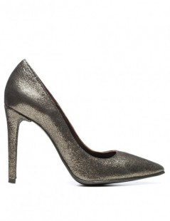 Pantofi stiletto piele naturala Argintiu Sparkle - The5thelement.ro