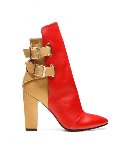Ghete dama Piele Naturala Nude Red Rock the City - The5thelement.ro