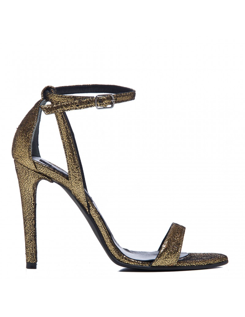 Sandale dama Simple Gold Sparkle Piele Naturala - The5thelement.ro