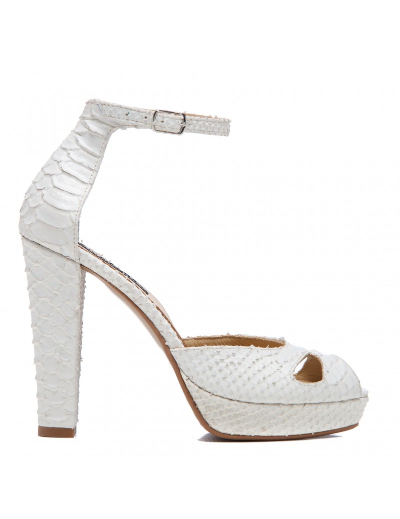 Sandale cu platforma piele naturala White The 70's - The5thelement.ro
