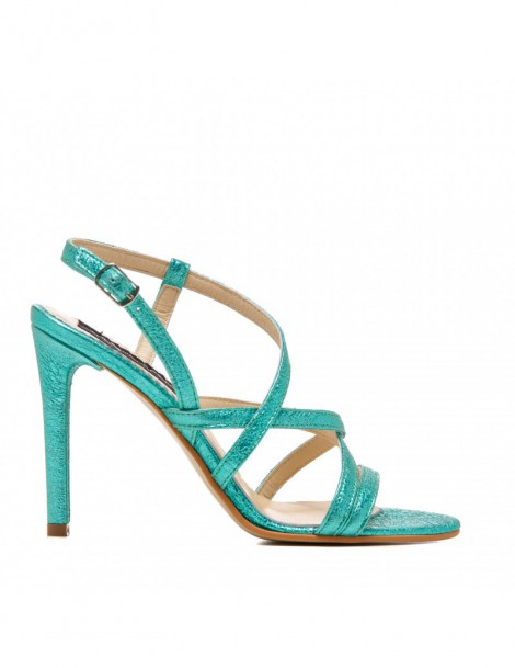 Sandale dama piele naturala Eden High Heels Turquoise - The5thelement.ro
