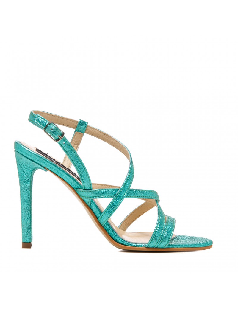 Sandale dama Eden High Heels Turquoise Piele Naturala - The5thelement.ro