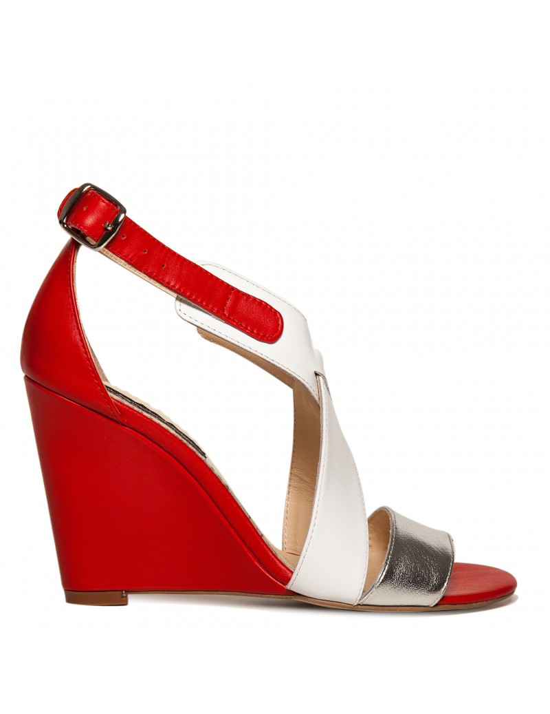 Sandale dama Glam Red Piele Naturala - The5thelement.ro
