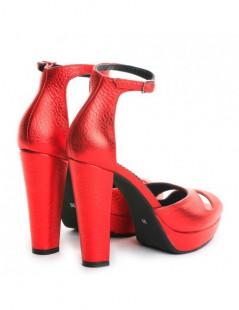Sandale cu platforma piele naturala Red The 70's - The5thelement.ro