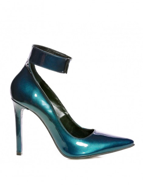 Pantofi stiletto piele naturala Chocker Blue - The5thelement.ro