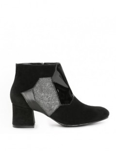 Ghete Piele Naturala Dama Electric Black Ankle Boots - The5thelement.ro