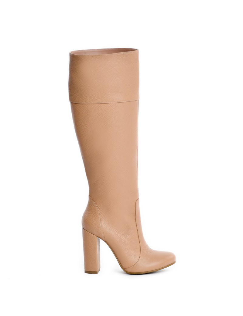 Cizme dama Long Boots Nude Piele Naturala - The5thelement.ro