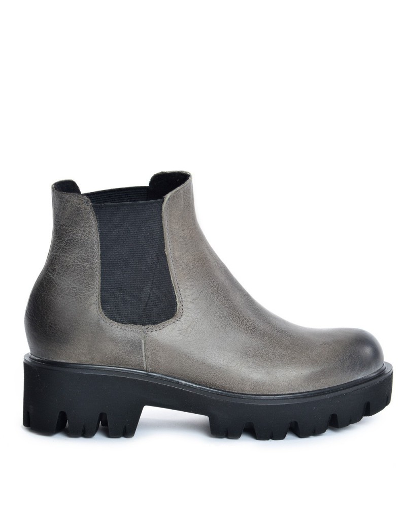 Ghete dama Ankle Boots Grey Piele Naturala - The5thelement.ro