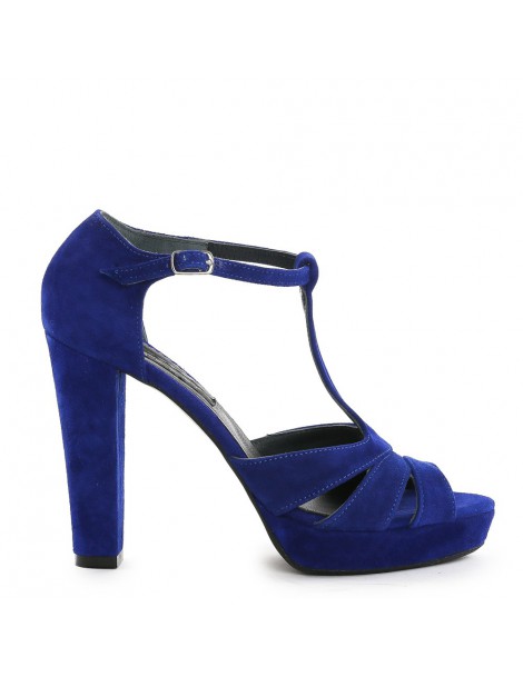 Sandale cu platforma piele naturala Blue Electric Candy - The5thelement.ro
