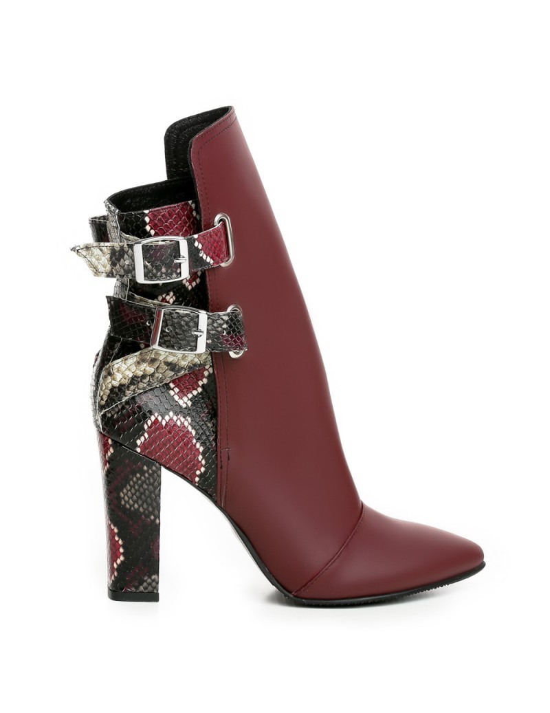 Ghete dama Piele Naturala Special Burgundy Rock the City - The5thelement.ro