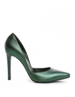 Pantofi stiletto piele naturala Verde - The5thelement.ro