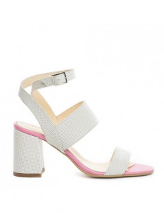 Sandale piele toc gros New Look White - The5thelement.ro