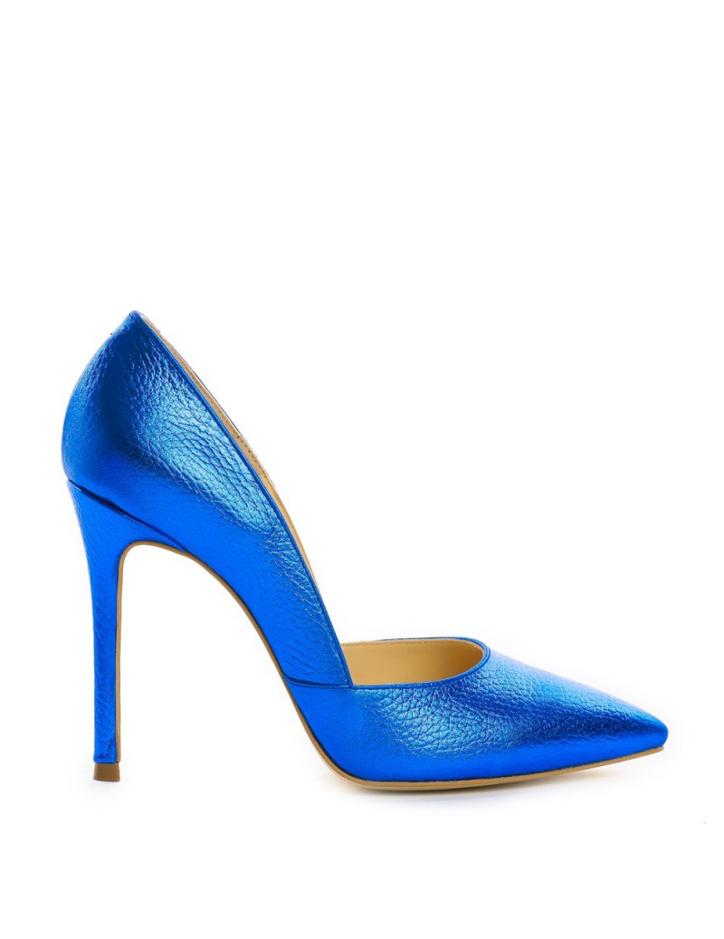 Pantofi stiletto piele naturala Albastru Electric - The5thelement.ro