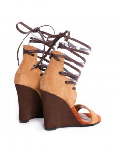 Sandale dama Marisa Lace-Up Brown Piele Naturala - The5thelement.ro