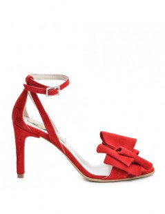 Sandale dama Simple Red Bow Piele Naturala - The5thelement.ro