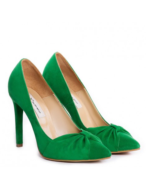 Pantofi stiletto piele naturala Verde Amelie Turban - The5thelement.ro