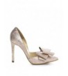 Pantofi Stiletto Piele Naturala Rose Gold Bow
