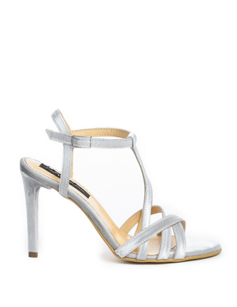 Sandale mireasa piele naturala Silver Eve Suede - The5thelement.ro
