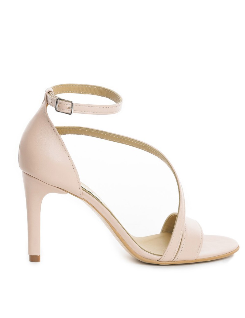Sandale mireasa piele naturala Nude Evening - The5thelement.ro