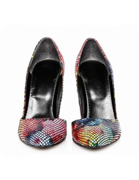 Pantofi stiletto piele naturala Black Spring - The5thelement.ro