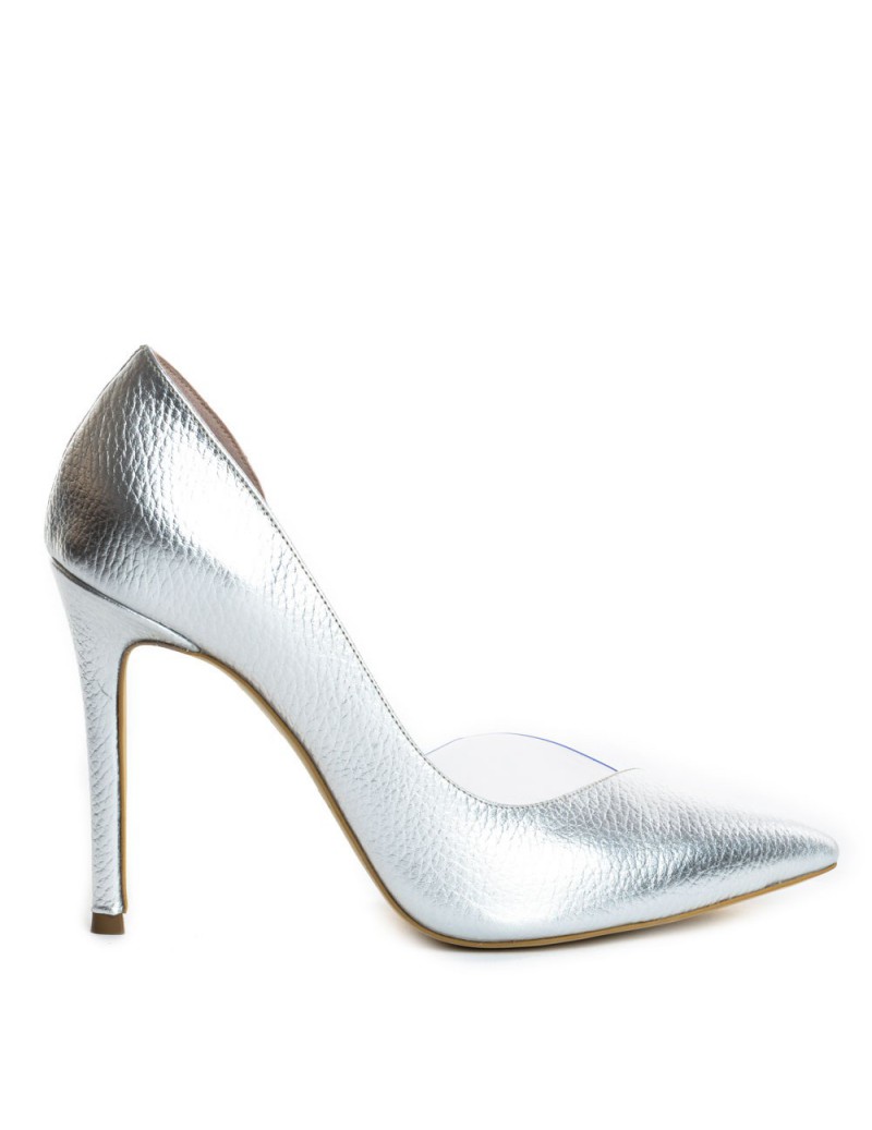 Pantofi dama Piele Naturala Argintiu Leila - The5thelement.ro