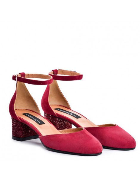 Pantofi dama  Piele Naturala Burgundy Cinderella - The5thelement.ro
