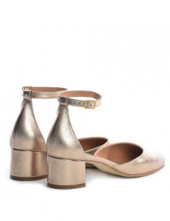 Pantofi cu toc gros piele Bronze Cinderella - The5thelement.ro