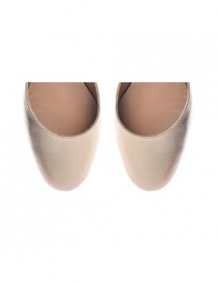 Pantofi cu toc gros piele Bronze Cinderella - The5thelement.ro