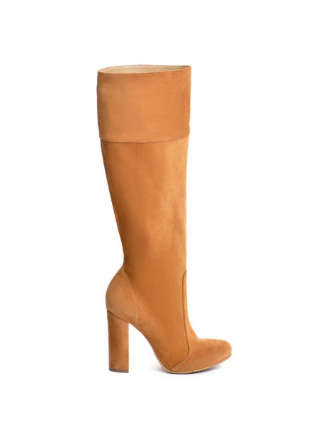 Cizme dama Long Boots Crem Piele Naturala - The5thelement.ro